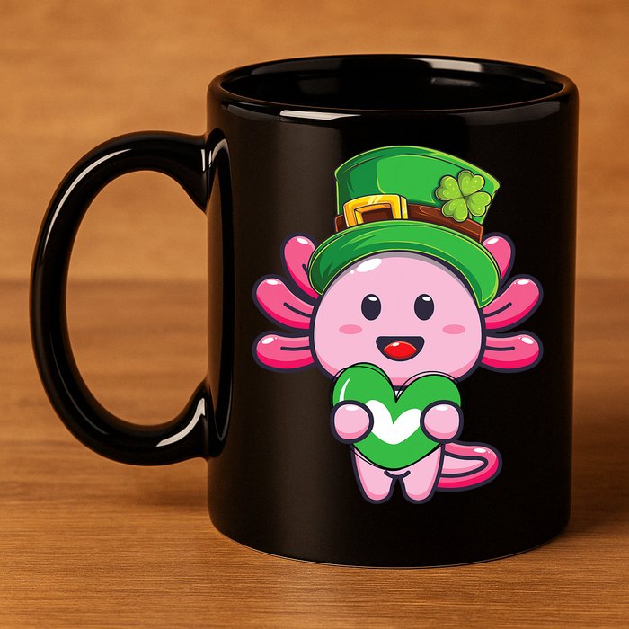 Axolotl Saint Patricks Day Axolotl St Patrick 11oz C Handle Ceramic Mug