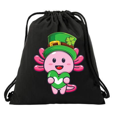 Axolotl Saint Patricks Day Axolotl St Patrick Drawstring Bag