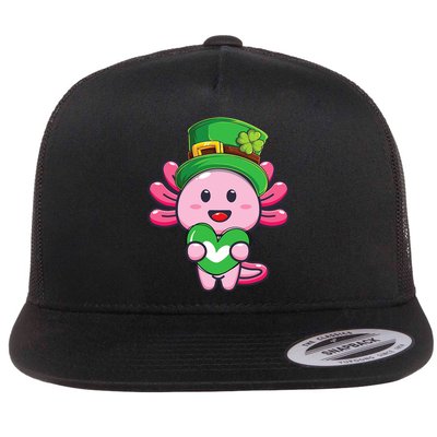 Axolotl Saint Patricks Day Axolotl St Patrick Flatbill Hat