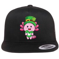 Axolotl Saint Patricks Day Axolotl St Patrick Flatbill Hat
