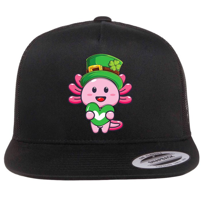 Axolotl Saint Patricks Day Axolotl St Patrick Flatbill Hat