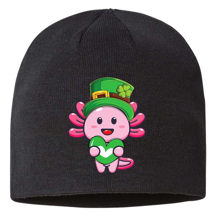 Axolotl Saint Patricks Day Axolotl St Patrick Sustainable Beanie