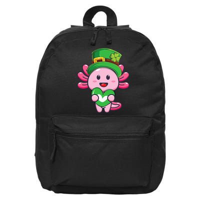 Axolotl Saint Patricks Day Axolotl St Patrick 16 in Basic Backpack