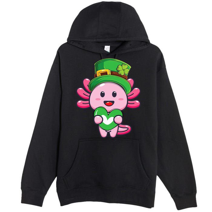 Axolotl Saint Patricks Day Axolotl St Patrick Premium Pullover Hoodie