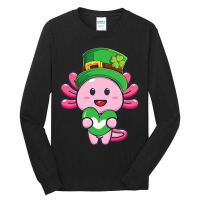 Axolotl Saint Patricks Day Axolotl St Patrick Tall Long Sleeve T-Shirt