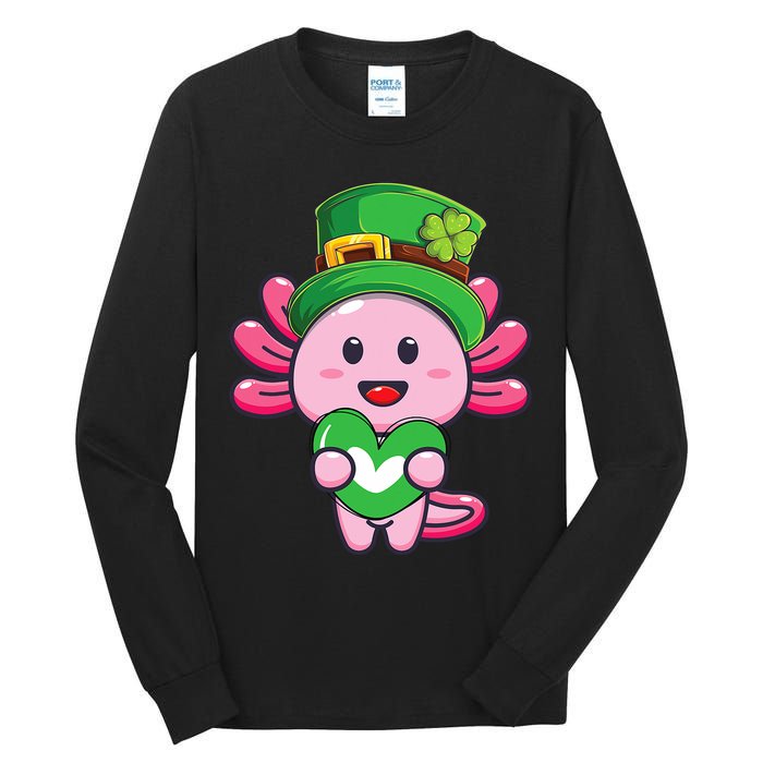 Axolotl Saint Patricks Day Axolotl St Patrick Tall Long Sleeve T-Shirt