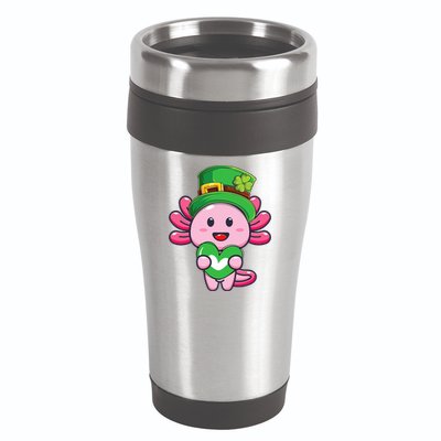 Axolotl Saint Patricks Day Axolotl St Patrick 16oz Travel Tumbler