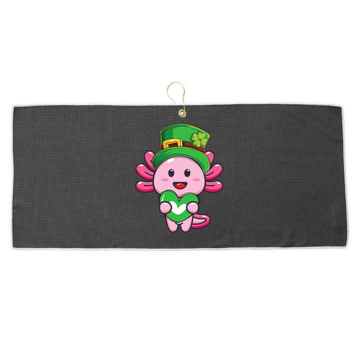 Axolotl Saint Patricks Day Axolotl St Patrick Large Microfiber Waffle Golf Towel