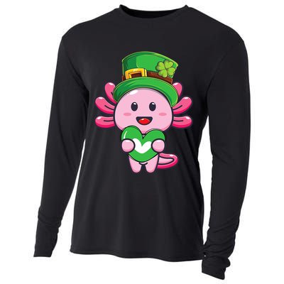 Axolotl Saint Patricks Day Axolotl St Patrick Cooling Performance Long Sleeve Crew