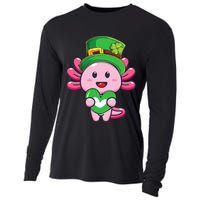 Axolotl Saint Patricks Day Axolotl St Patrick Cooling Performance Long Sleeve Crew