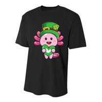 Axolotl Saint Patricks Day Axolotl St Patrick Youth Performance Sprint T-Shirt