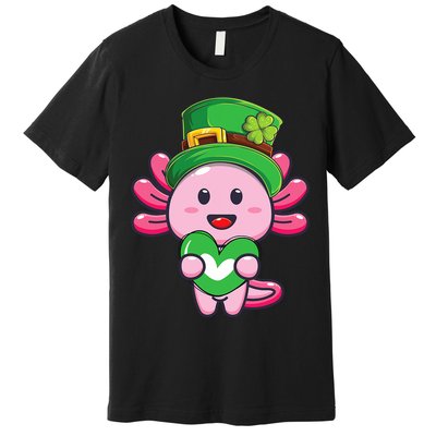 Axolotl Saint Patricks Day Axolotl St Patrick Premium T-Shirt
