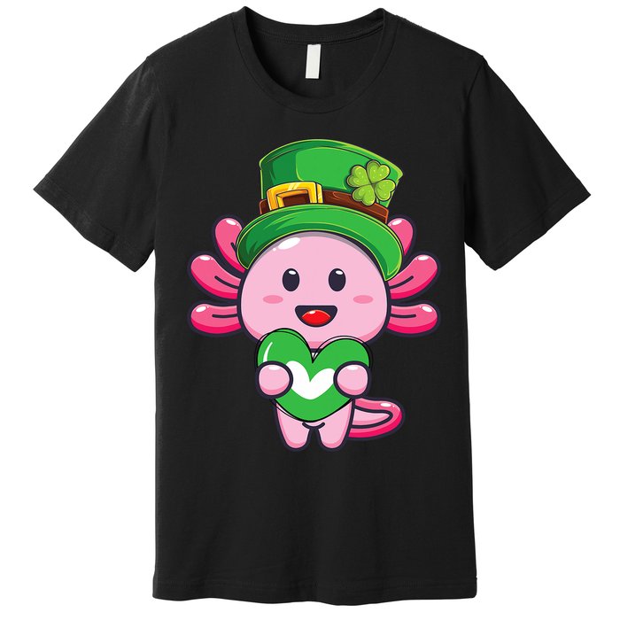 Axolotl Saint Patricks Day Axolotl St Patrick Premium T-Shirt