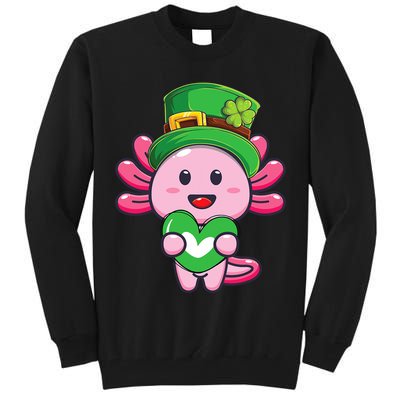 Axolotl Saint Patricks Day Axolotl St Patrick Tall Sweatshirt