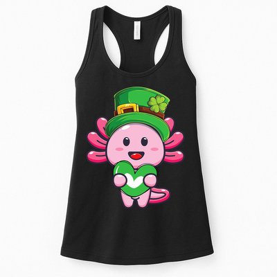 Axolotl Saint Patricks Day Axolotl St Patrick Womens Tank Top