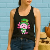 Axolotl Saint Patricks Day Axolotl St Patrick Womens Tank Top