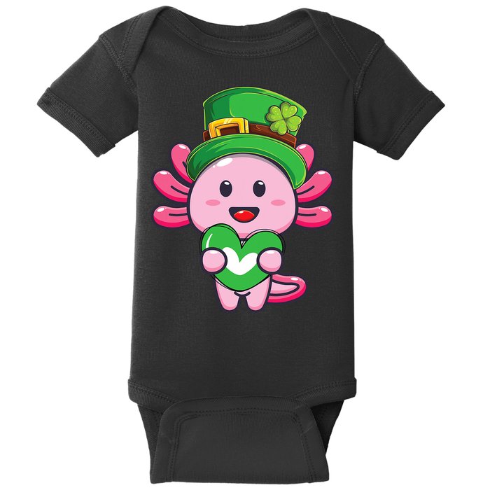 Axolotl Saint Patricks Day Axolotl St Patrick Baby Bodysuit