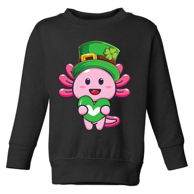 Axolotl Saint Patricks Day Axolotl St Patrick Toddler Sweatshirt