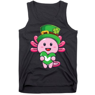 Axolotl Saint Patricks Day Axolotl St Patrick Tank Top