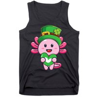 Axolotl Saint Patricks Day Axolotl St Patrick Tank Top