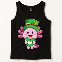 Axolotl Saint Patricks Day Axolotl St Patrick Tank Top