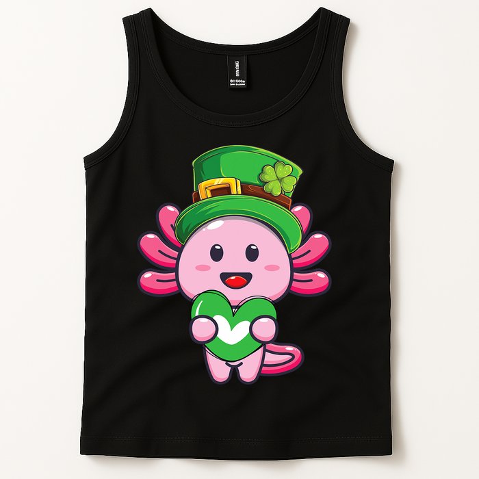 Axolotl Saint Patricks Day Axolotl St Patrick Tank Top