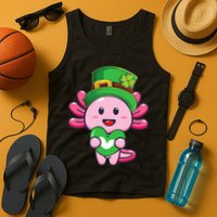 Axolotl Saint Patricks Day Axolotl St Patrick Tank Top