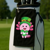Axolotl Saint Patricks Day Axolotl St Patrick Golf Towel