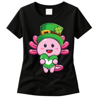 Axolotl Saint Patricks Day Axolotl St Patrick Womens T-Shirt