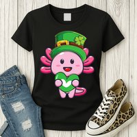Axolotl Saint Patricks Day Axolotl St Patrick Womens T-Shirt