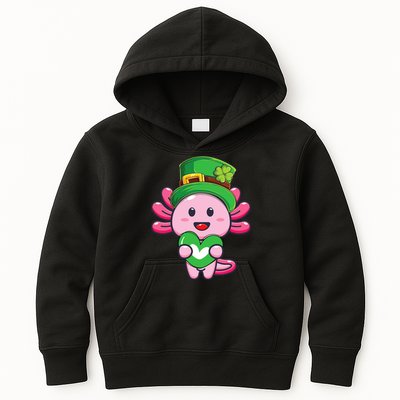 Axolotl Saint Patricks Day Axolotl St Patrick Kids Hoodie