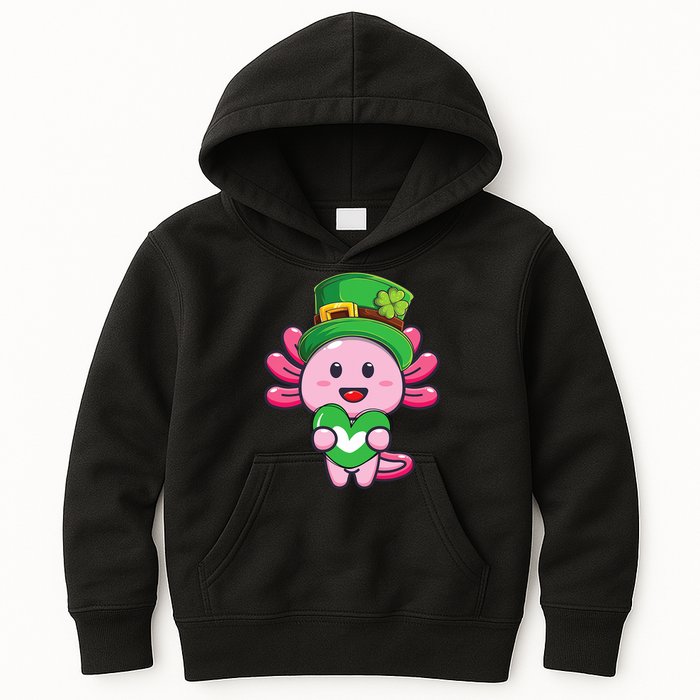 Axolotl Saint Patricks Day Axolotl St Patrick Kids Hoodie