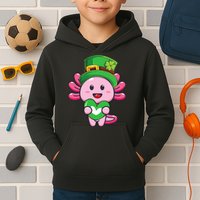Axolotl Saint Patricks Day Axolotl St Patrick Kids Hoodie