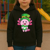 Axolotl Saint Patricks Day Axolotl St Patrick Kids Hoodie
