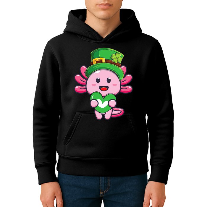Axolotl Saint Patricks Day Axolotl St Patrick Kids Hoodie
