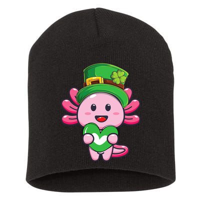 Axolotl Saint Patricks Day Axolotl St Patrick Short Acrylic Beanie