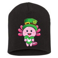 Axolotl Saint Patricks Day Axolotl St Patrick Short Acrylic Beanie