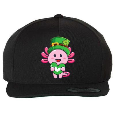 Axolotl Saint Patricks Day Axolotl St Patrick Wool Snapback Cap