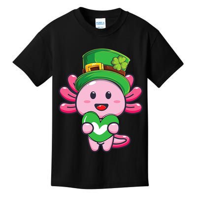 Axolotl Saint Patricks Day Axolotl St Patrick Kids T-Shirt