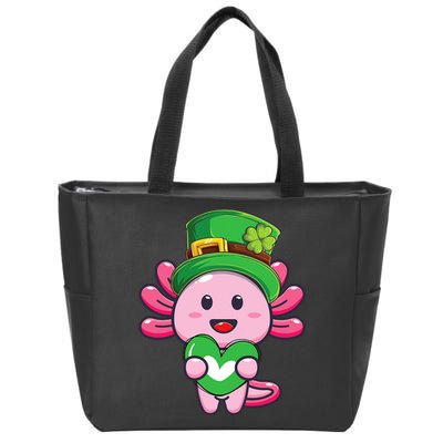 Axolotl Saint Patricks Day Axolotl St Patrick Zip Tote Bag