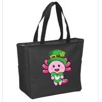 Axolotl Saint Patricks Day Axolotl St Patrick Zip Tote Bag