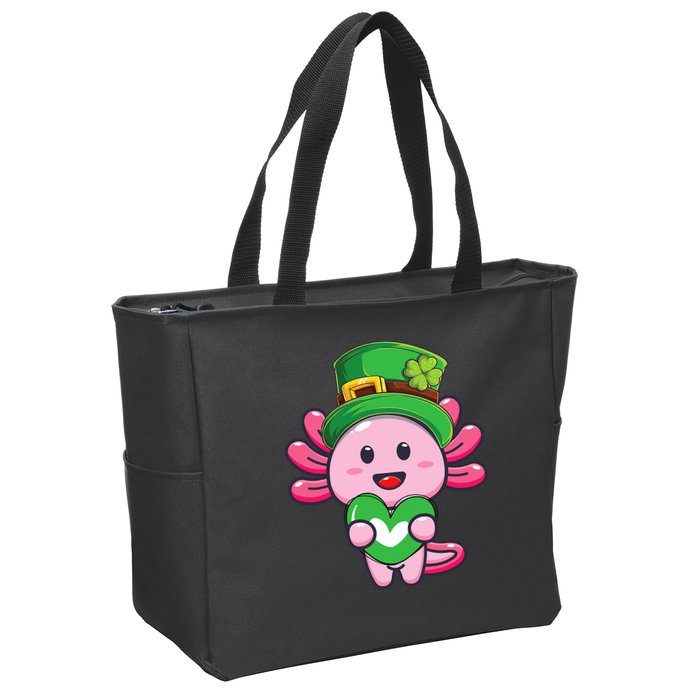 Axolotl Saint Patricks Day Axolotl St Patrick Zip Tote Bag