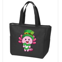 Axolotl Saint Patricks Day Axolotl St Patrick Zip Tote Bag