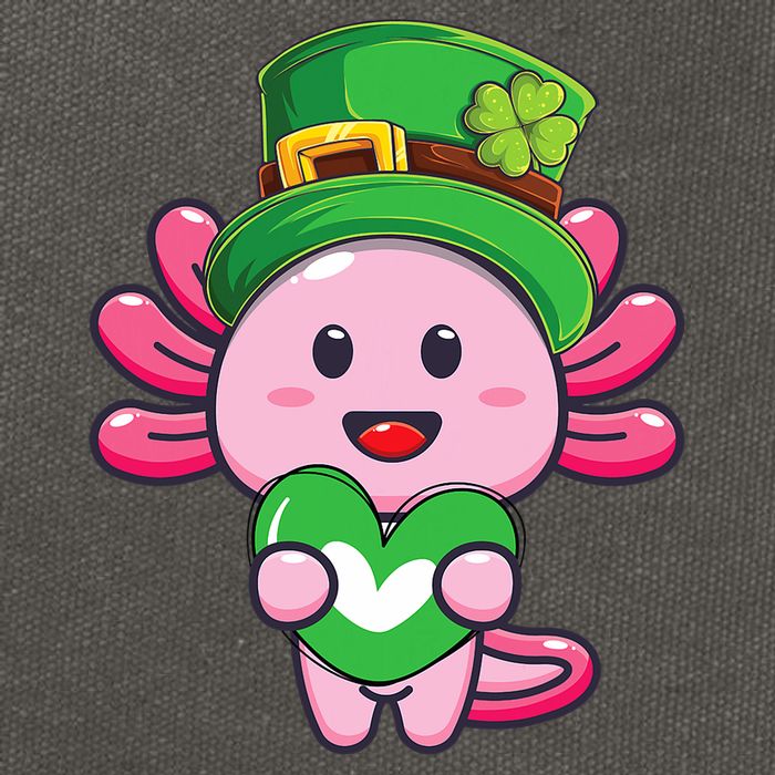 Axolotl Saint Patricks Day Axolotl St Patrick Cotton Canvas Backpack