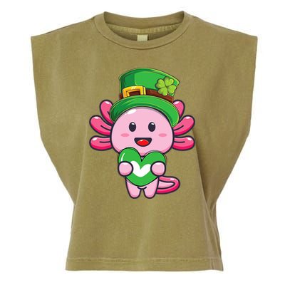 Axolotl Saint Patricks Day Axolotl St Patrick Garment-Dyed Women's Muscle Tee