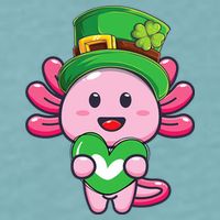 Axolotl Saint Patricks Day Axolotl St Patrick Sueded Cloud Jersey T-Shirt
