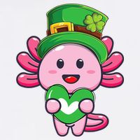 Axolotl Saint Patricks Day Axolotl St Patrick Garment-Dyed Sweatshirt