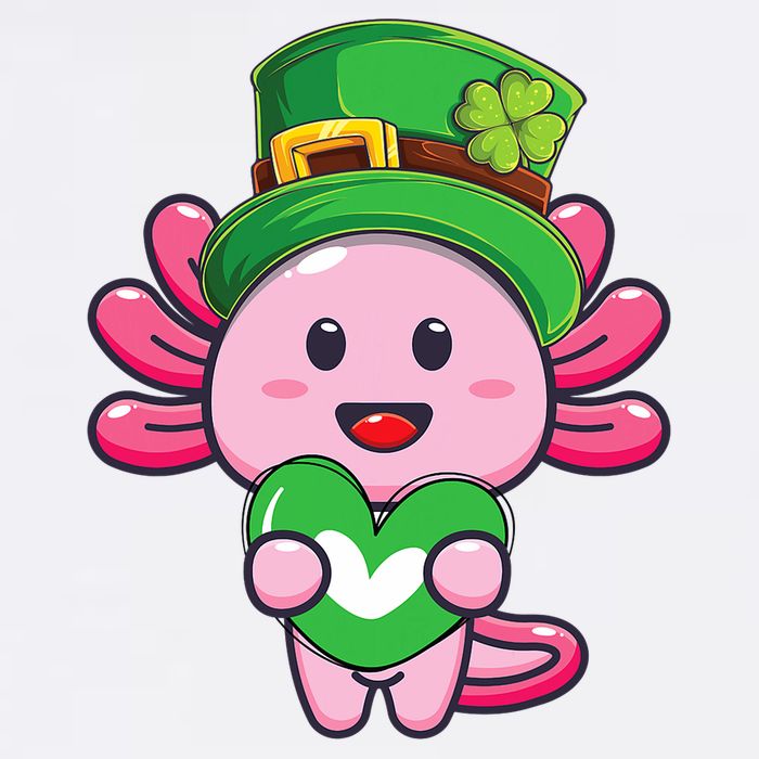 Axolotl Saint Patricks Day Axolotl St Patrick Garment-Dyed Sweatshirt