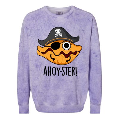 Ahoy Ster Pirate Funny Oyster Puns Colorblast Crewneck Sweatshirt