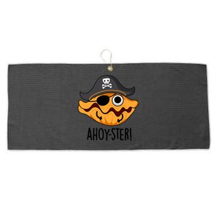 Ahoy Ster Pirate Funny Oyster Puns Large Microfiber Waffle Golf Towel